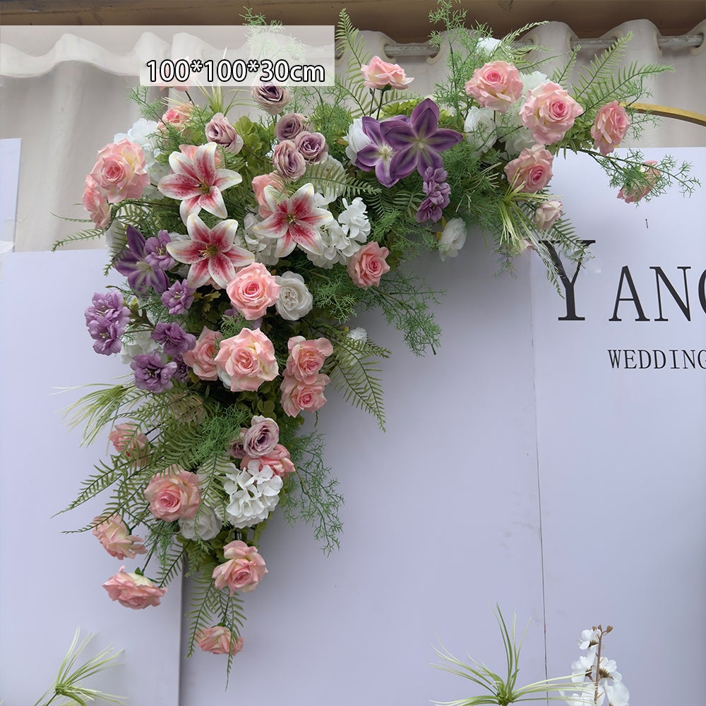 Valar Flower Whimsical Garden-Style Aisle Floral Runner with Phalaenopsis — Artificial Wedding Ceremony & Engagement Decor WF-108