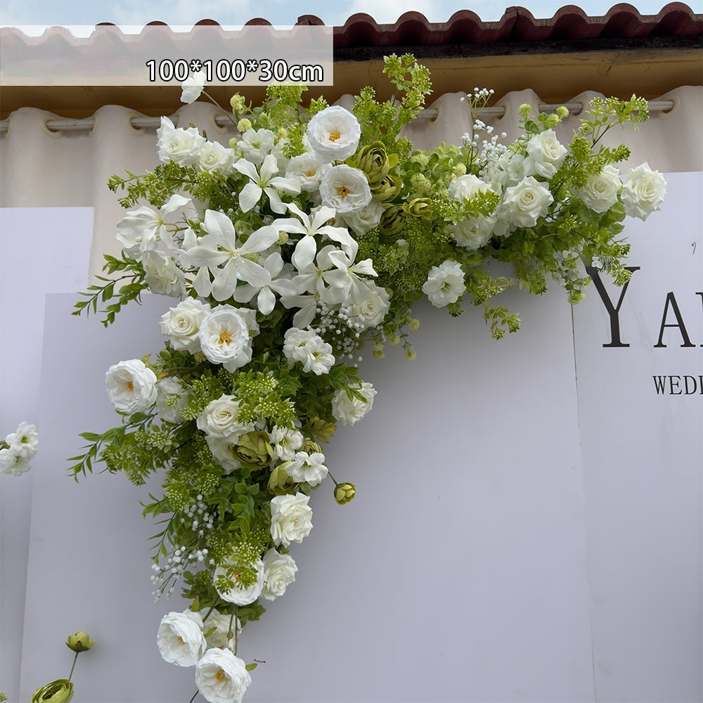 Valar Flower White Forest-Inspired Wedding Aisle Floral Runner — Artificial Ceremony Flowers & Decorative Arrangements WF-115