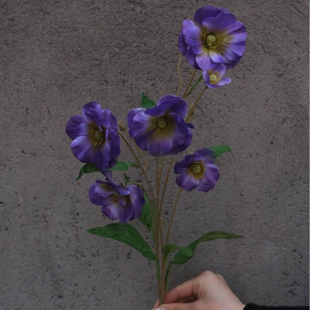 Purple Faux Flower Stem | Elegant Single Bloom for Home Decor Display FS-1004A