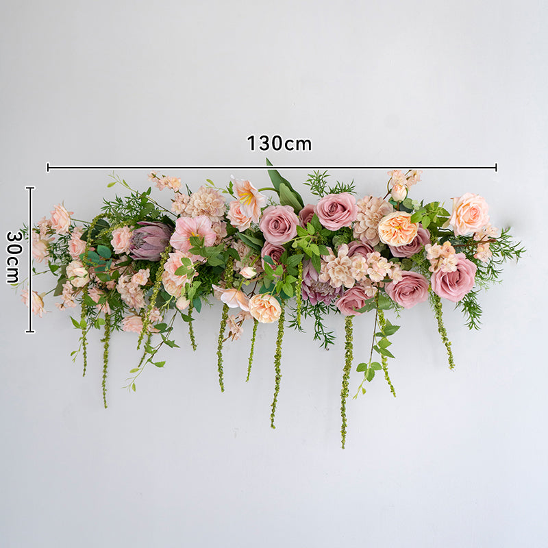 Juego de Camino de Mesa con Flores Artificiales y Vegetación Colgante – Decoración de Pared y Mesa con Flores Falsas para Boda o Evento FA-241