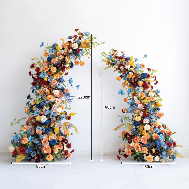 Arco Floral en Forma de Luna Elegante de Estilo Vintage Europeo para Ceremonias de Boda - Arco de Flores Artificiales para Bodas, Eventos y Ocasiones Especiales VA-315