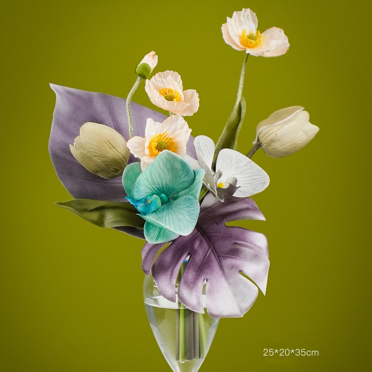 Modern Artistic Faux Floral Arrangement | Luxury Designer Artificial Flowers for Home, Hotel & Event Display VB-213 (Without Vase)