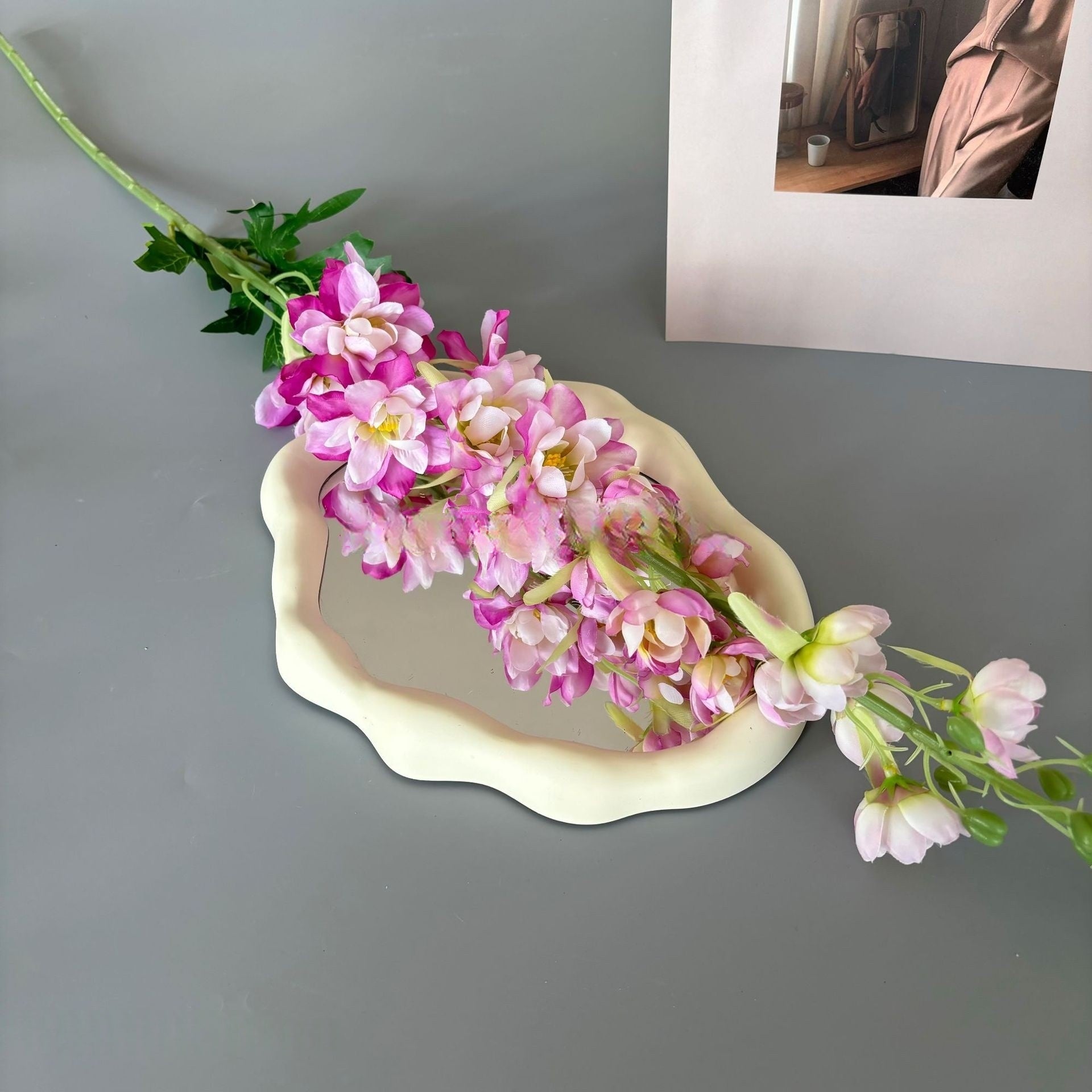 Valar Flower Realistic Delphinium Stem – Tall Faux Larkspur for Wedding & Home Arrangements FS-1055