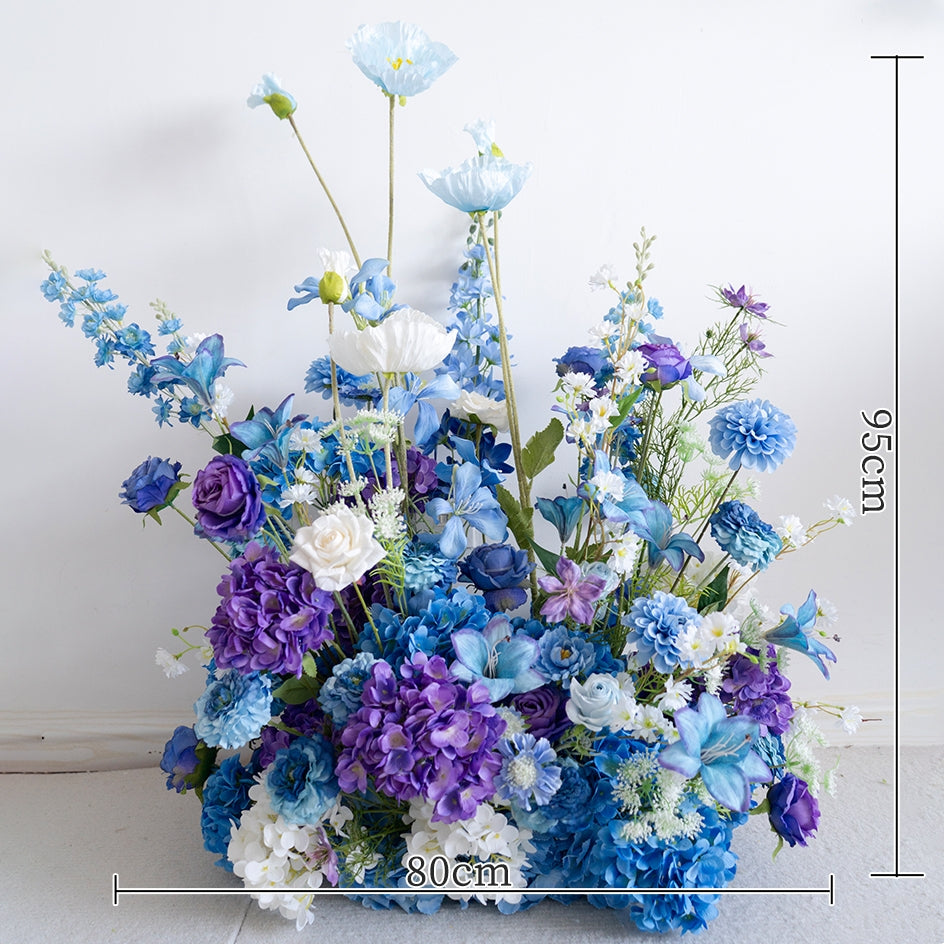 Valar Flower Royal Blue Faux Floral Wall Set – Elegant Wedding & Event Backdrop Decor FA-274