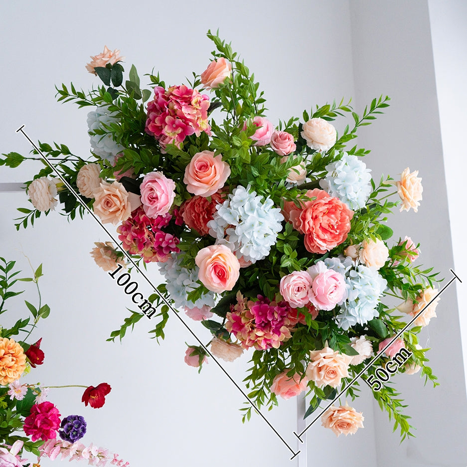 Buntes Kunstblumen-Set – Freistehende Kunstblumeninstallation für Hochzeits- und Eventdekoration FA-243