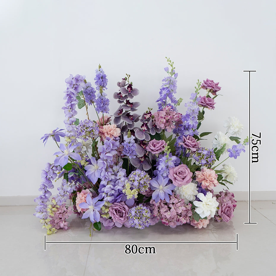 Valar Flower Lavender Wall-Mounted Artificial Flower Arrangement – Wedding Backdrop Floral Panel Set for Ceremony & Event Decor FA-280