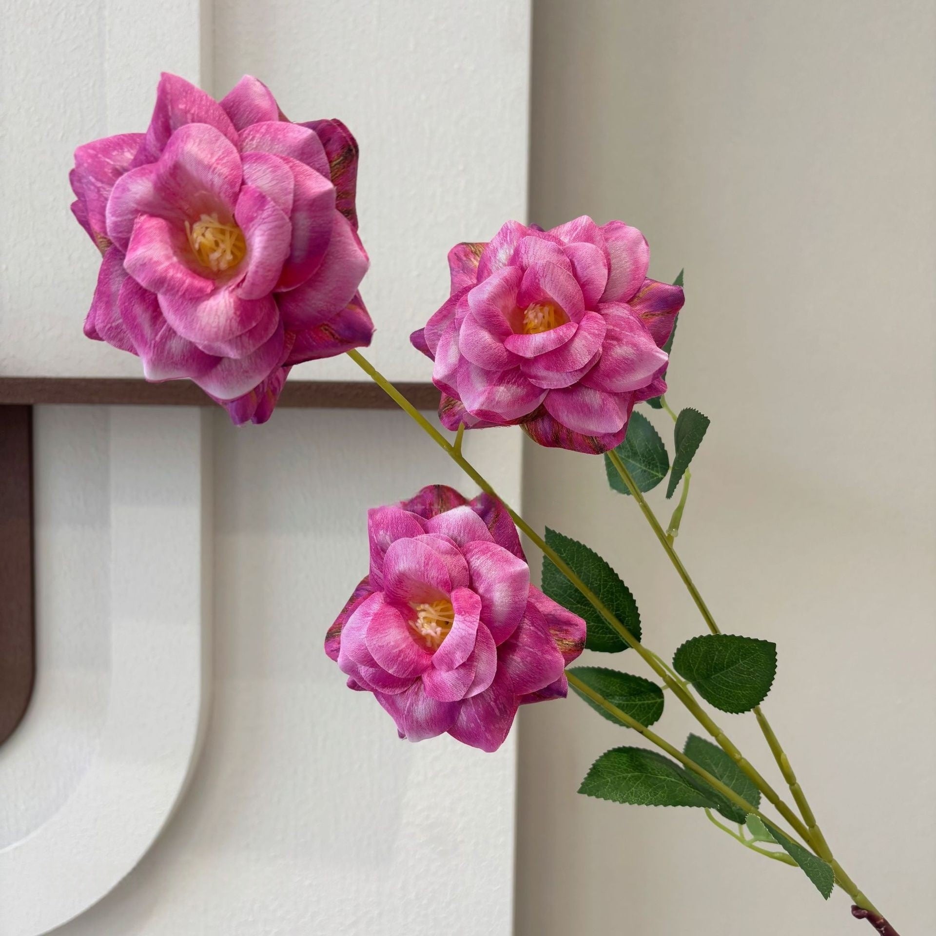3D Artificial Garden Rose Stem – Realistic Multi-Color Faux Flower for Home & Event Decor FS-1028