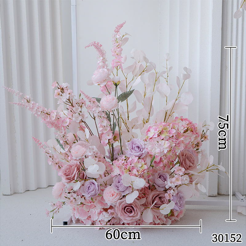 Arco y Conjunto de Pilar Floral Rosa, Fondo de Boda con Flores Artificiales, Decoración para Propuesta de Compromiso, Fotografía de Eventos FA-201