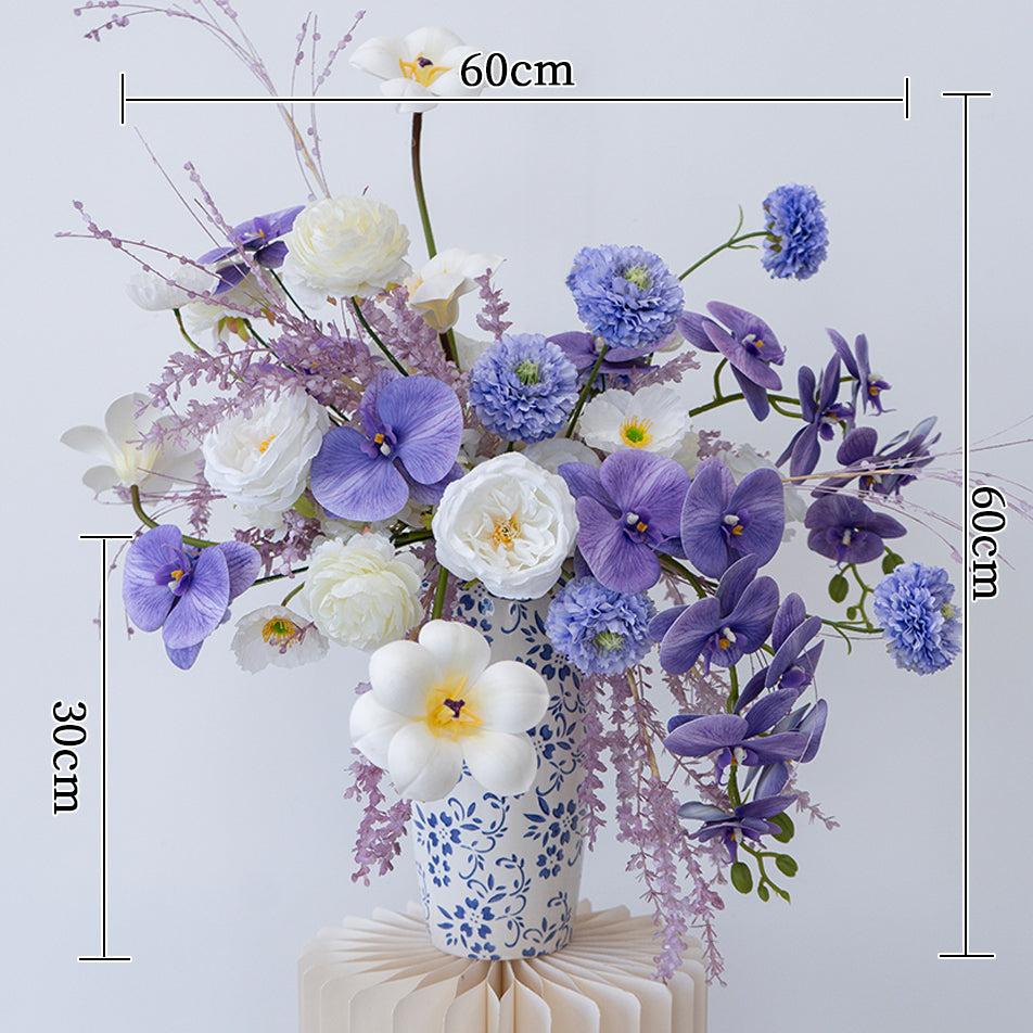 Valar Flower Romantic Wall-Mounted Floral Vase Arrangement – Perfect for Wedding Backdrops & Home Decor FA-289