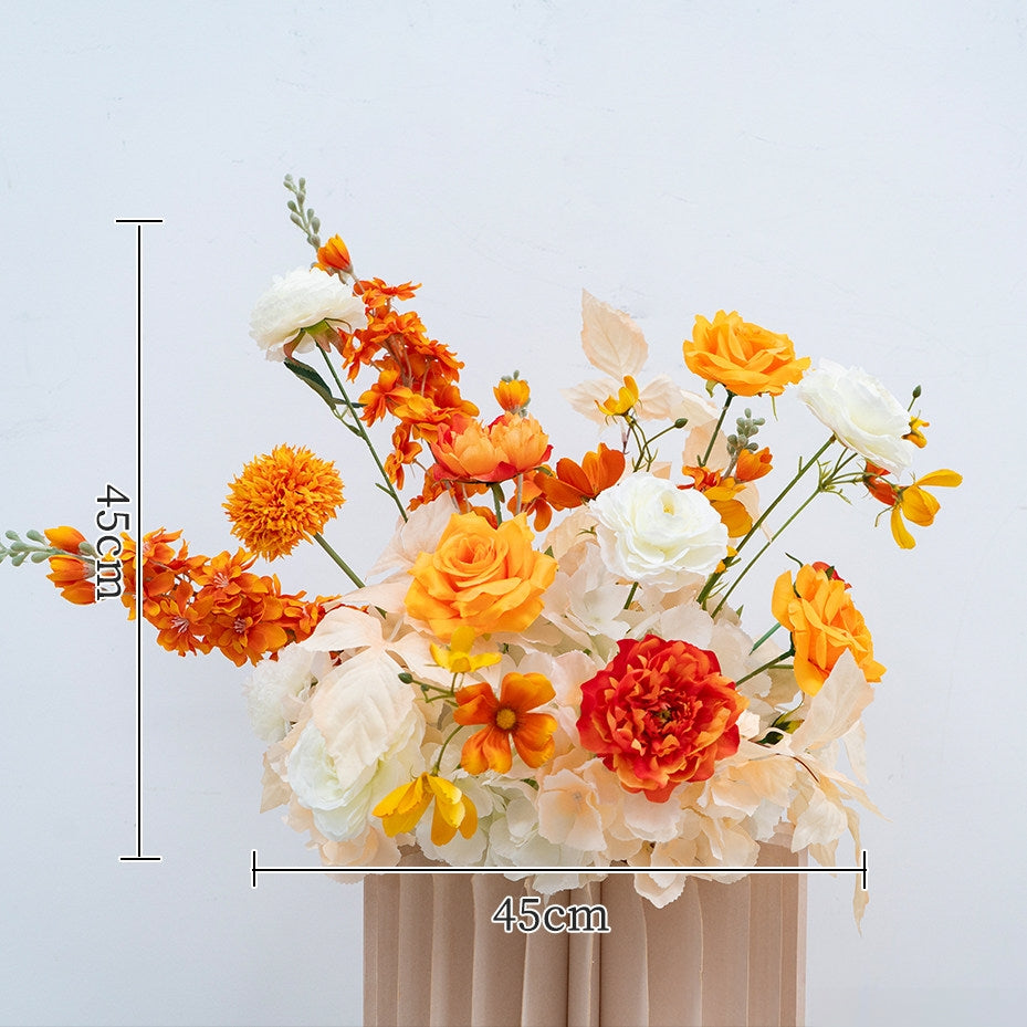 ValarFlower Orange Artificial Floral Installation Set, Wedding Ceremony Backdrop Decor FA-364