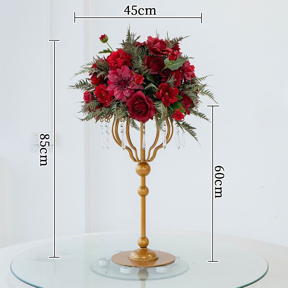 ValarFlower Luxury Artificial Floral Centerpiece, Elegant Faux Flower Table Arrangement, Wedding Reception Decor, Event Decoration TF-132