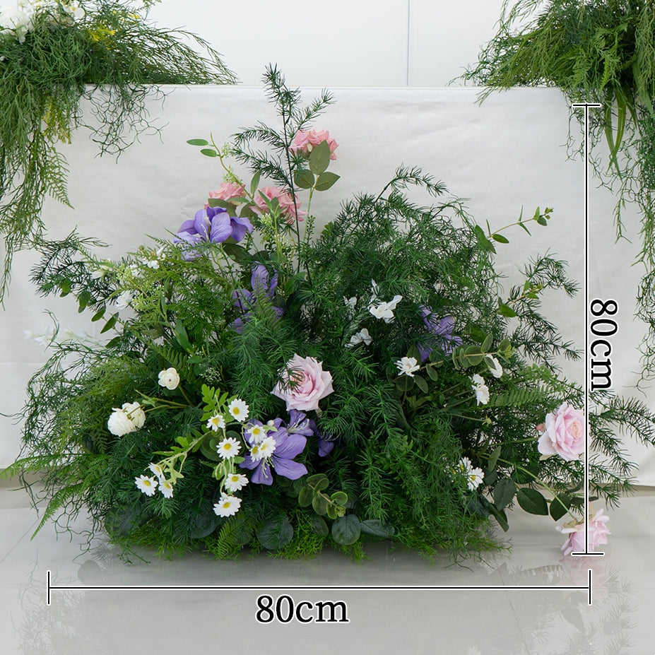 エレガントな青と白の花柄ウェディングアーチ、人工花のアレンジメント、セレモニーバックドロップ&イベント装飾 FA-211