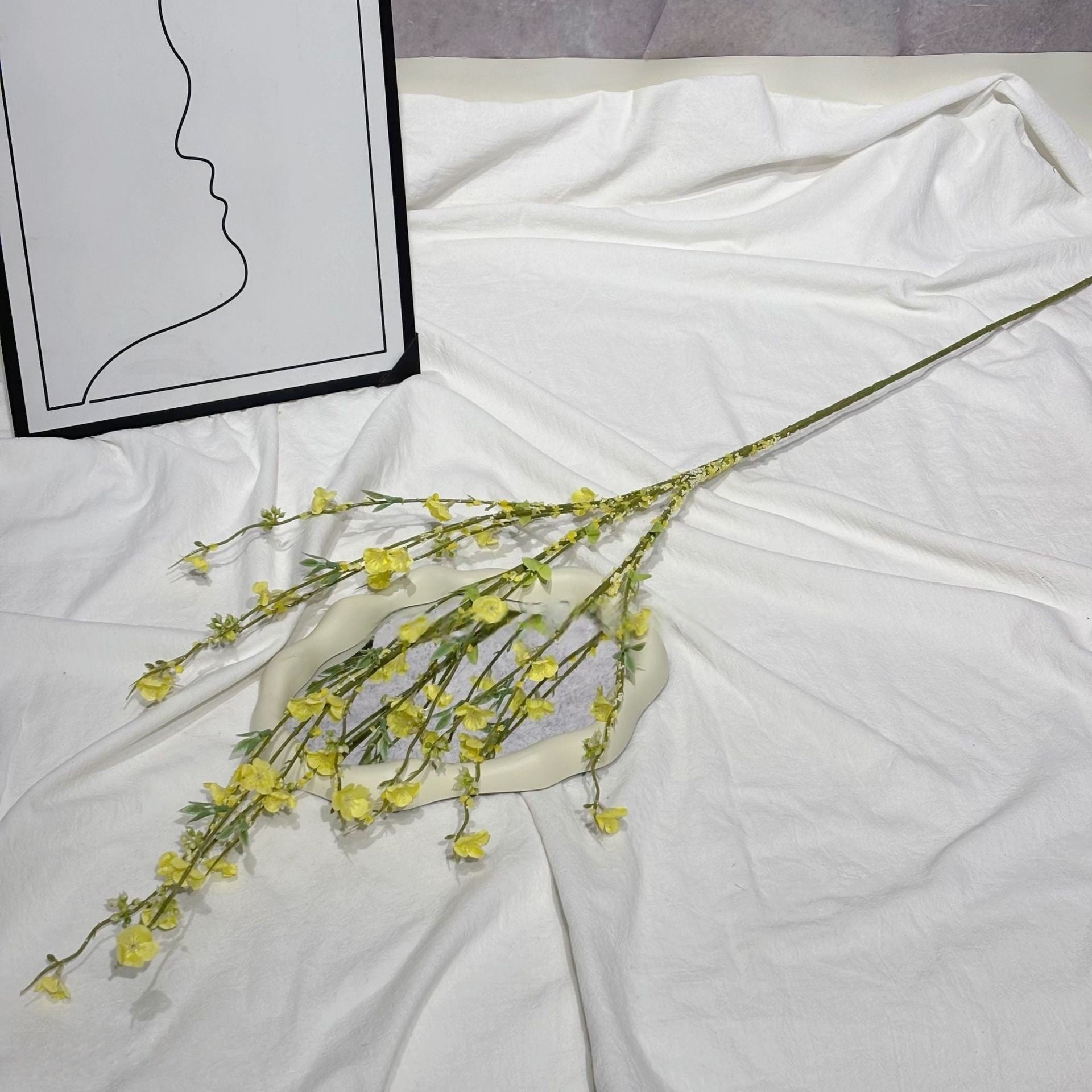 Faux Mini Blossom Willow Stem – Whimsical Snowy Bloom for Floral Arrangements FS-1051