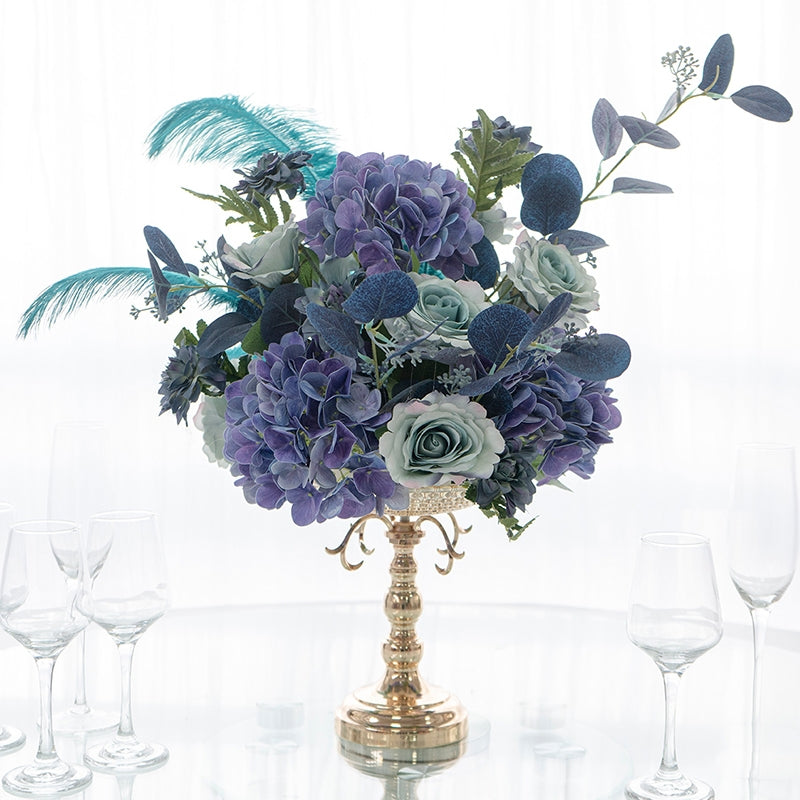 Elegant Floral Ball Table Centerpiece for Weddings and Events With Feathers TF-104