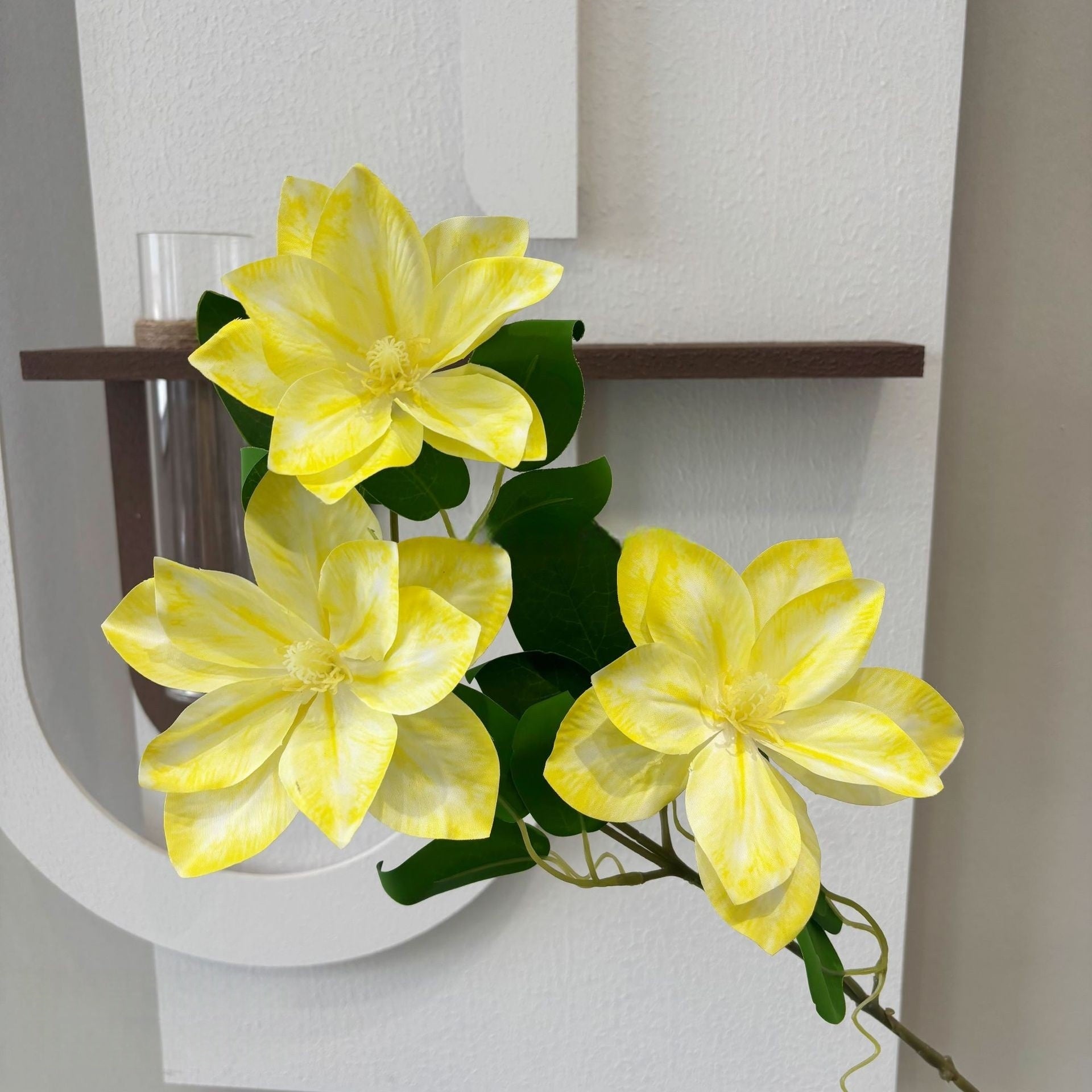 3D Clematis Artificial Flower – Realistic Single Stem for Home Decor & Wedding Arrangements FS-1023