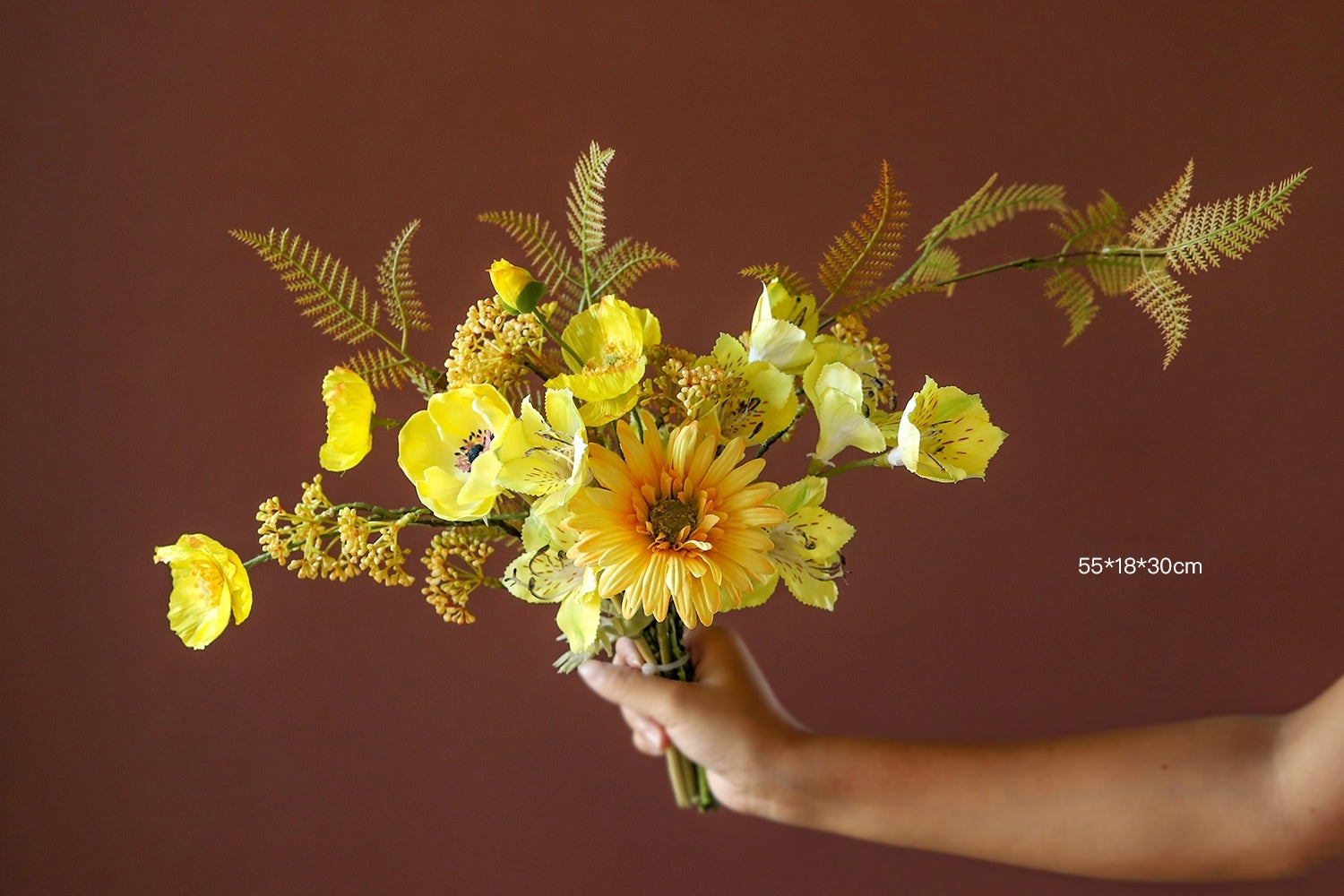 Faux Flower Bouquet | Handmade Artificial Arrangement for Bridal or Seasonal Display VB-218 (Without Vase)