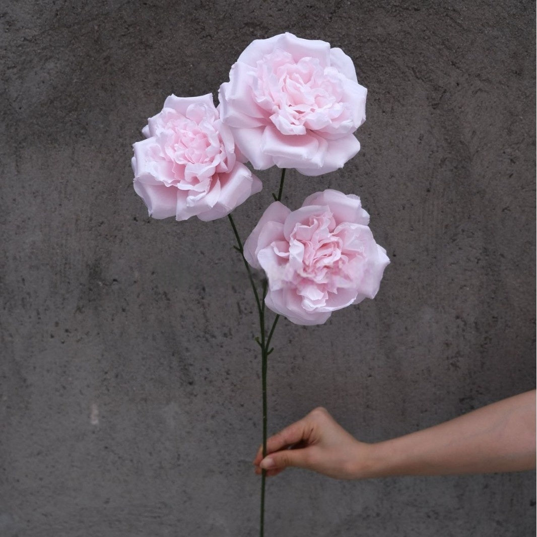 Three-Head Faux Martin Rose Stem – Single Artificial Flower for Home Decor & Wedding Styling FS-1019