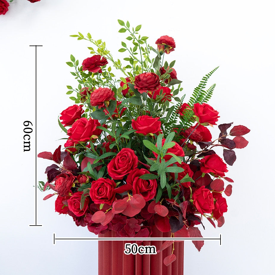 エレガントな青と白の花柄ウェディングアーチ、人工花のアレンジメント、セレモニーバックドロップ&イベント装飾 FA-211