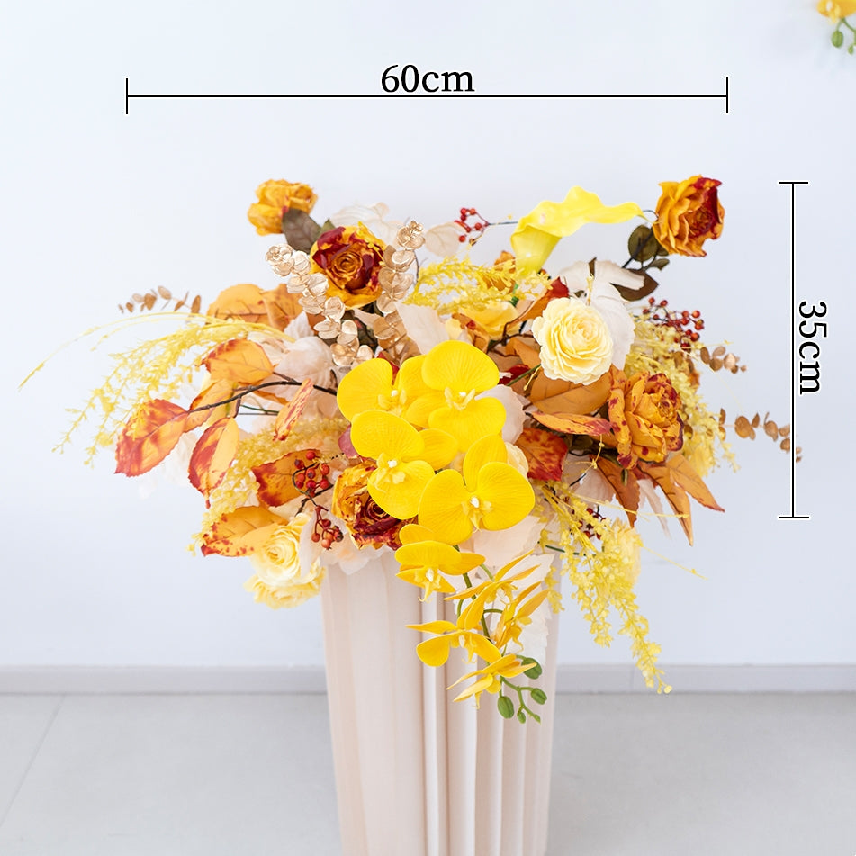Valar Flower Warm Autumn Yellow Artificial Flower Hanging Set for Ceremony, Reception & Home Decor FA-306
