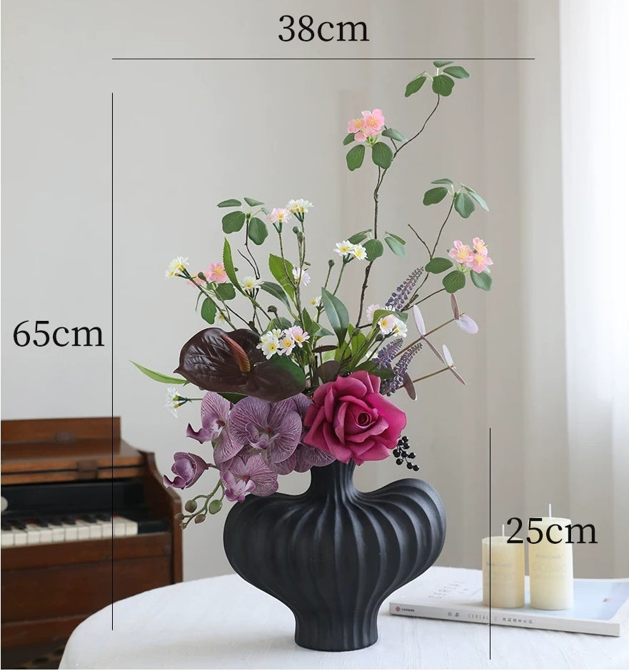 Elegantes Blumenstrauß-Arrangement mit Herbstmotiv | Luxuriöse Kunstblumen für Hochzeiten und Inneneinrichtung VB-113 (ohne Vase)