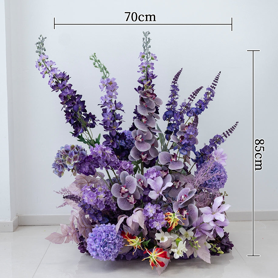 エレガントな青と白の花柄ウェディングアーチ、人工花のアレンジメント、セレモニーバックドロップ&イベント装飾 FA-211