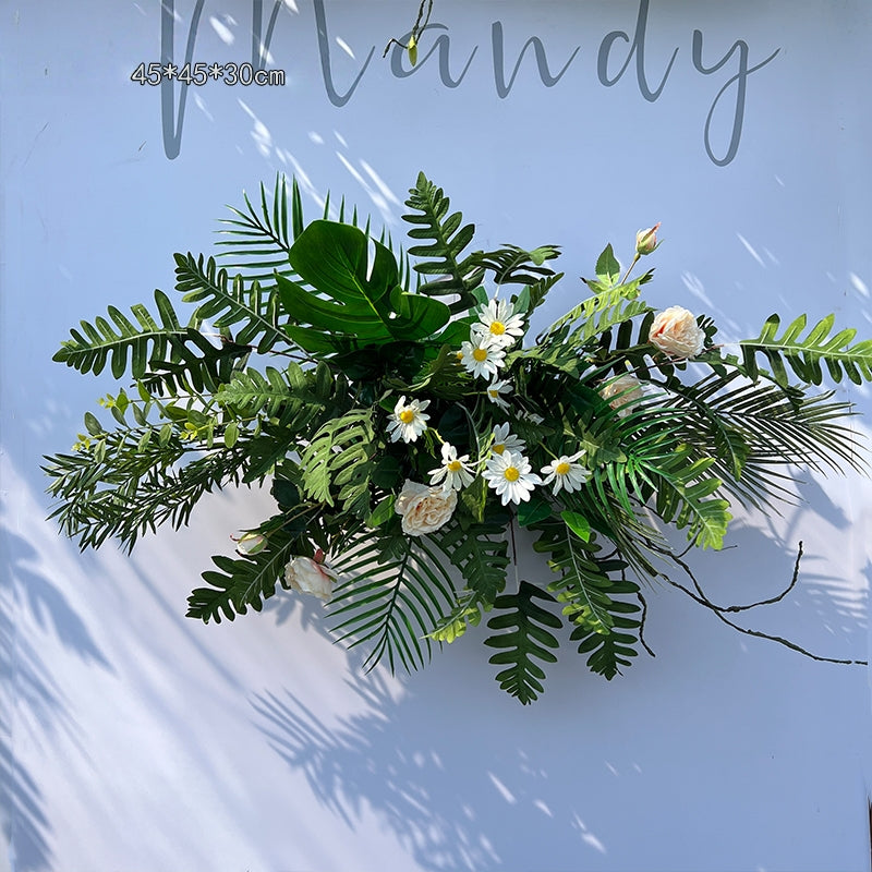 Valar Flower Forest-Themed Eucalyptus Aisle Floral Runner — Faux Greenery Wedding Pathway Decor WF-120