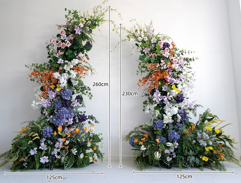 Arco Floral en Forma de Luna Elegante para Ceremonia de Boda - Arco de Flores Artificiales para Bodas, Eventos y Ocasiones Especiales VA-314