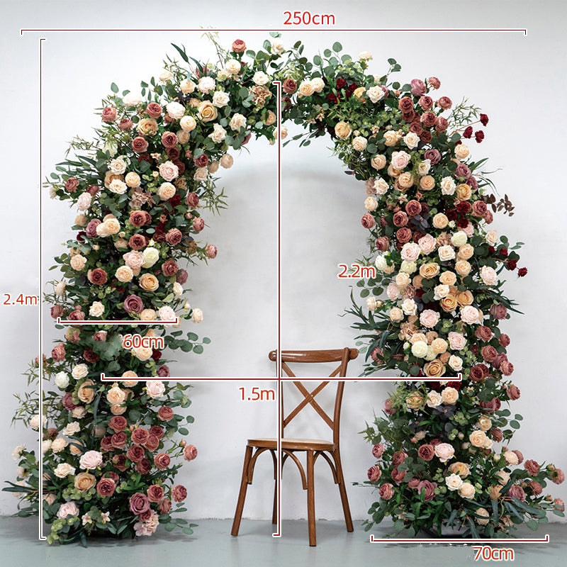 ロマンティックな田舎の花のアーチ – モネガーデンスタイルのフェイクフラワー装飾 結婚式&イベント用 VA-367