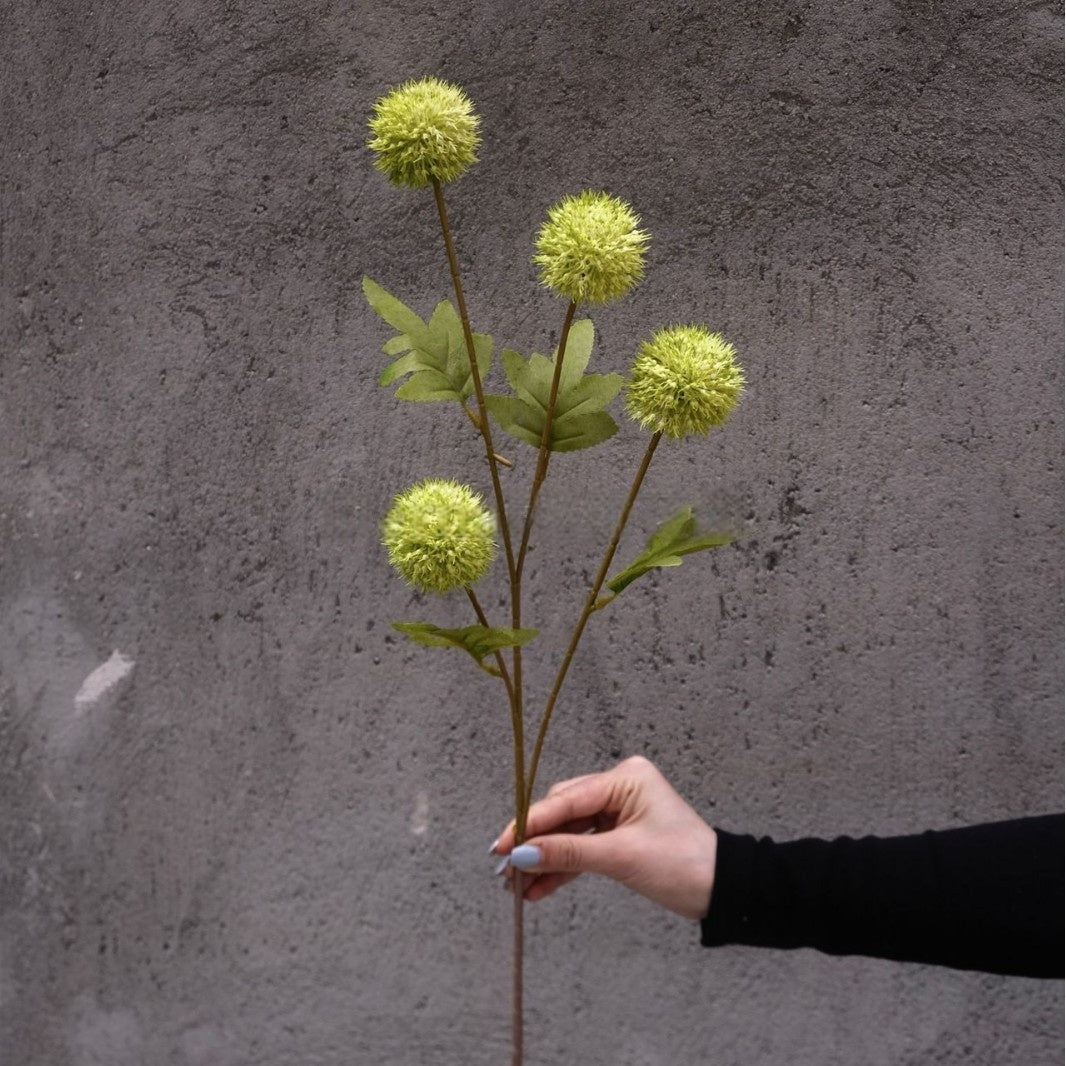 4-Head Allium Faux Flower – Modern Pom Pom Decorative Stem FS-1042