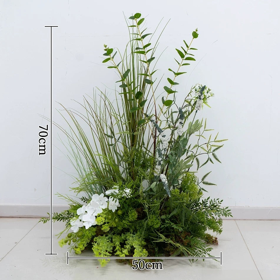ValarFlower Green Artificial Floral Installation Set, Garden Style Wedding Ceremony Backdrop FA-371