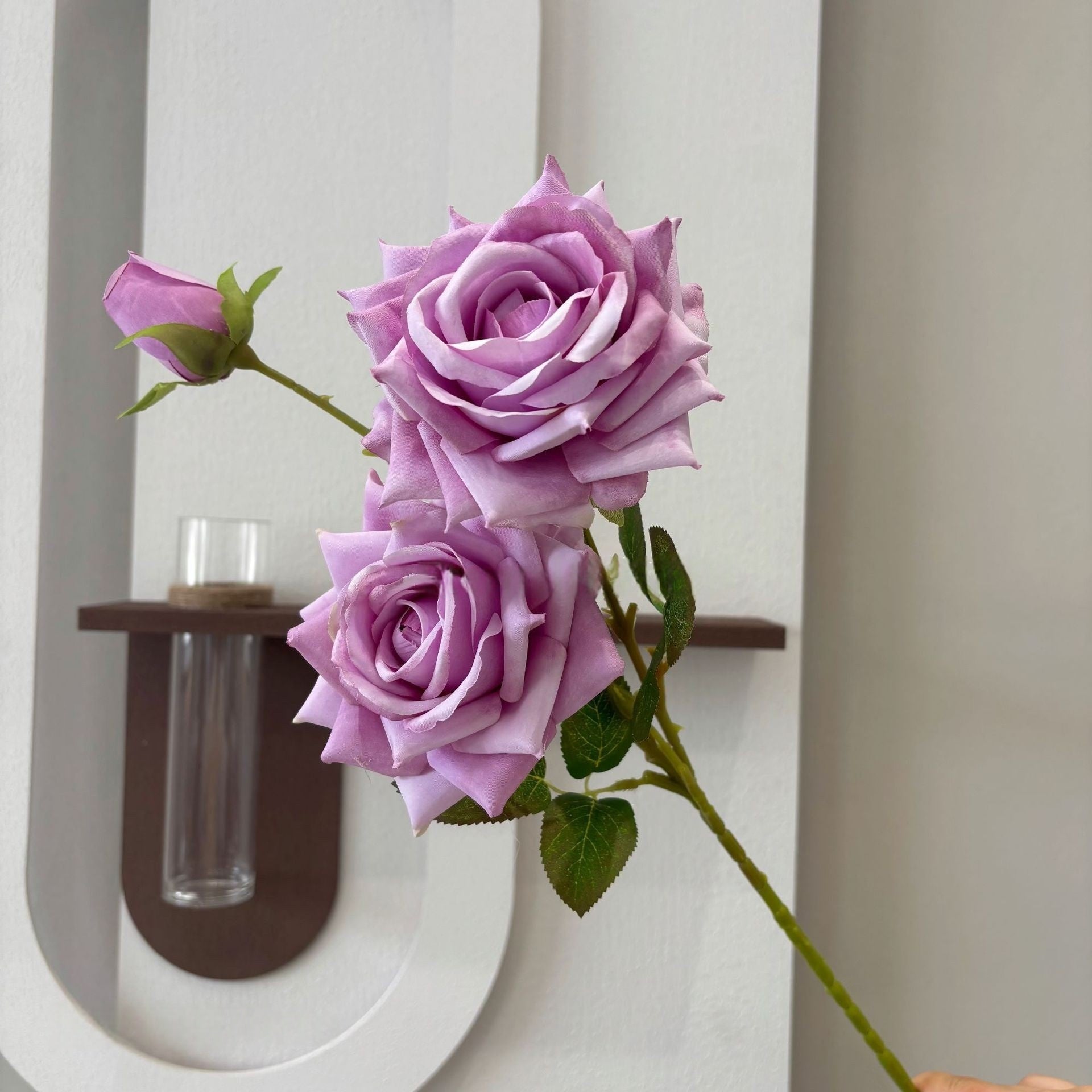 3-Head Carol Rose Artificial Flower – Lifelike Faux Rose Stem for Home Decor & Wedding FS-1024