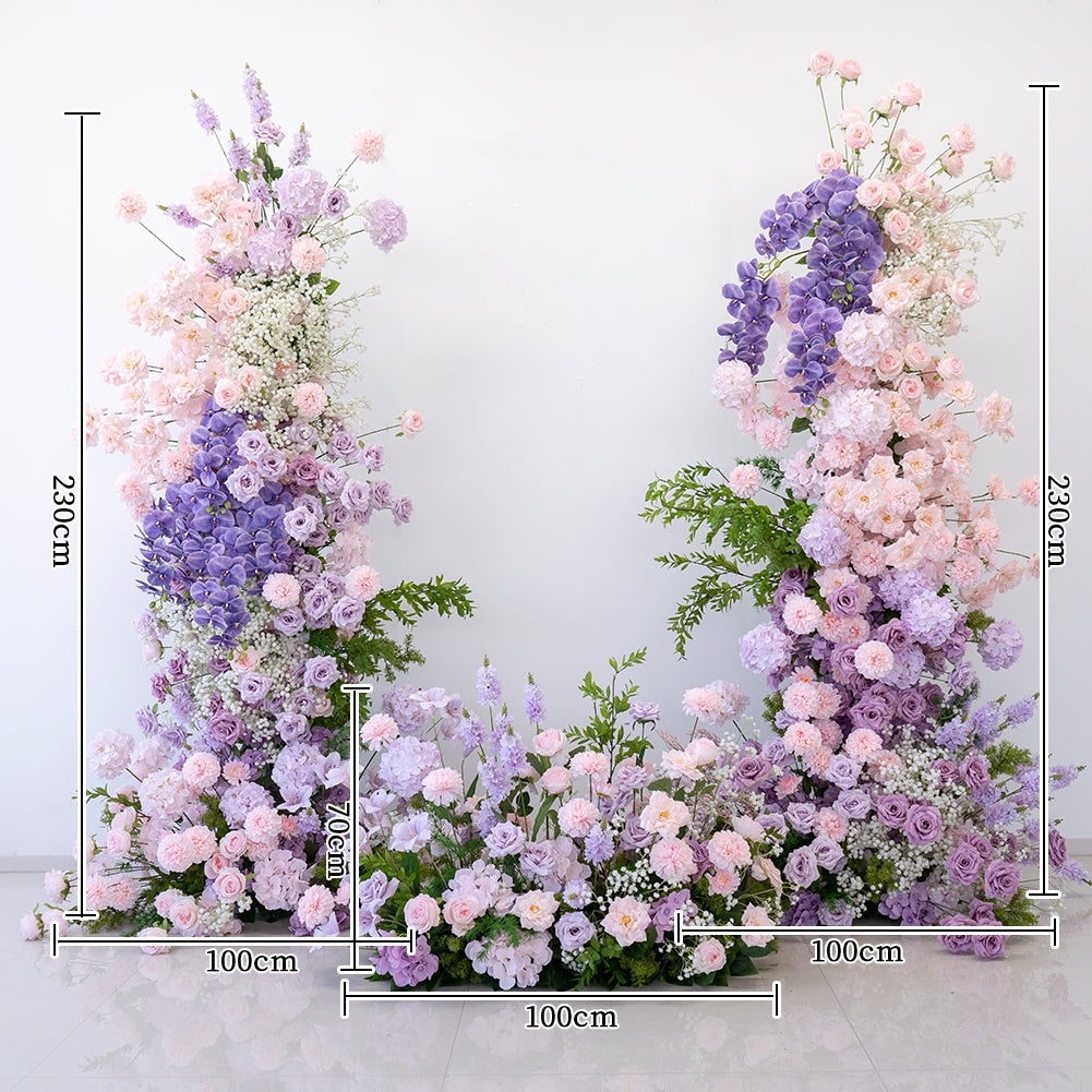 Eleganter Blumenbogen in Mondform für die Hochzeitszeremonie – Künstlicher Blumenbogen für Hochzeiten, Veranstaltungen und besondere Anlässe