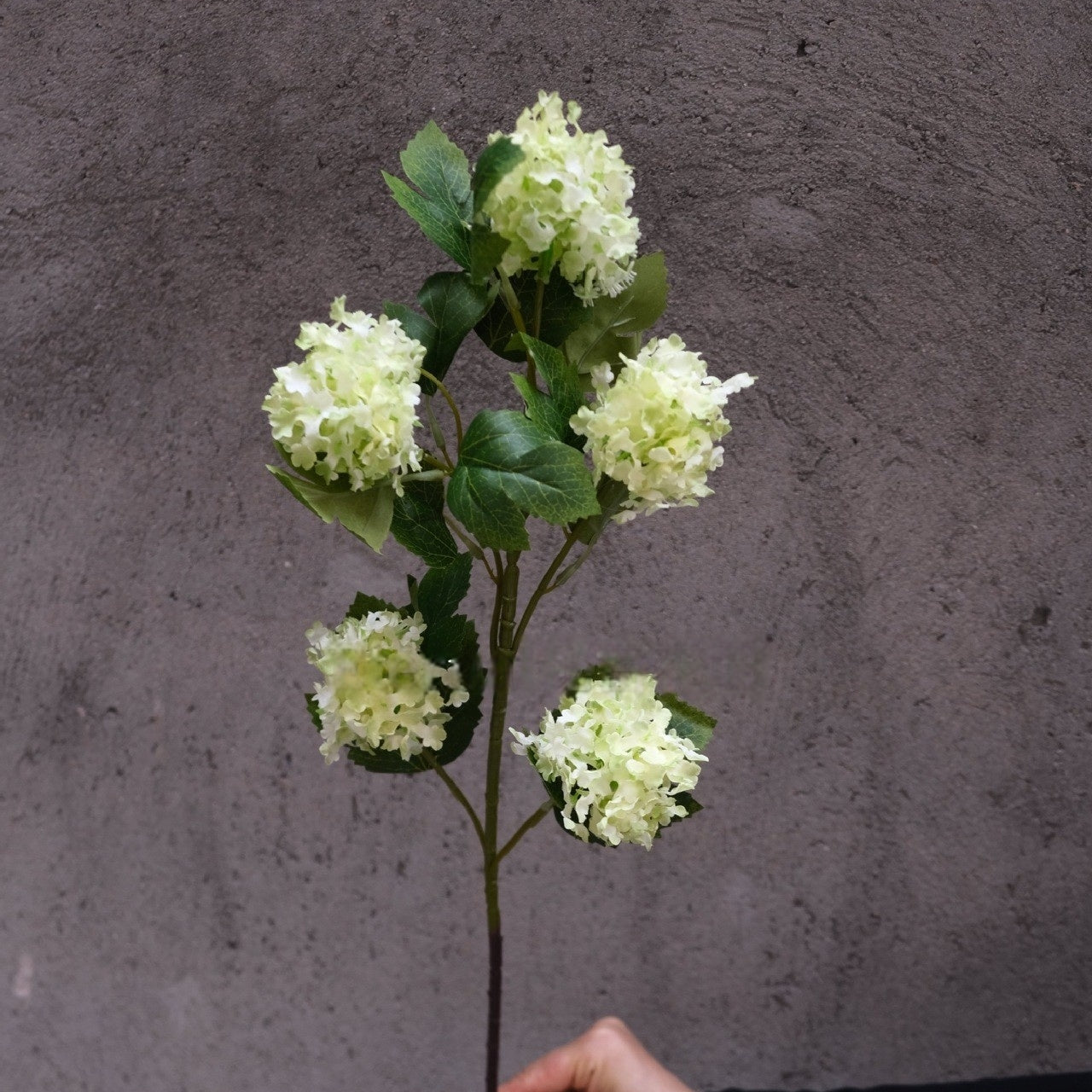 Valar Flower Artificial Snowball Hydrangea – Lifelike Multi-Headed Viburnum Stem for Wedding Arrangements FS-1056