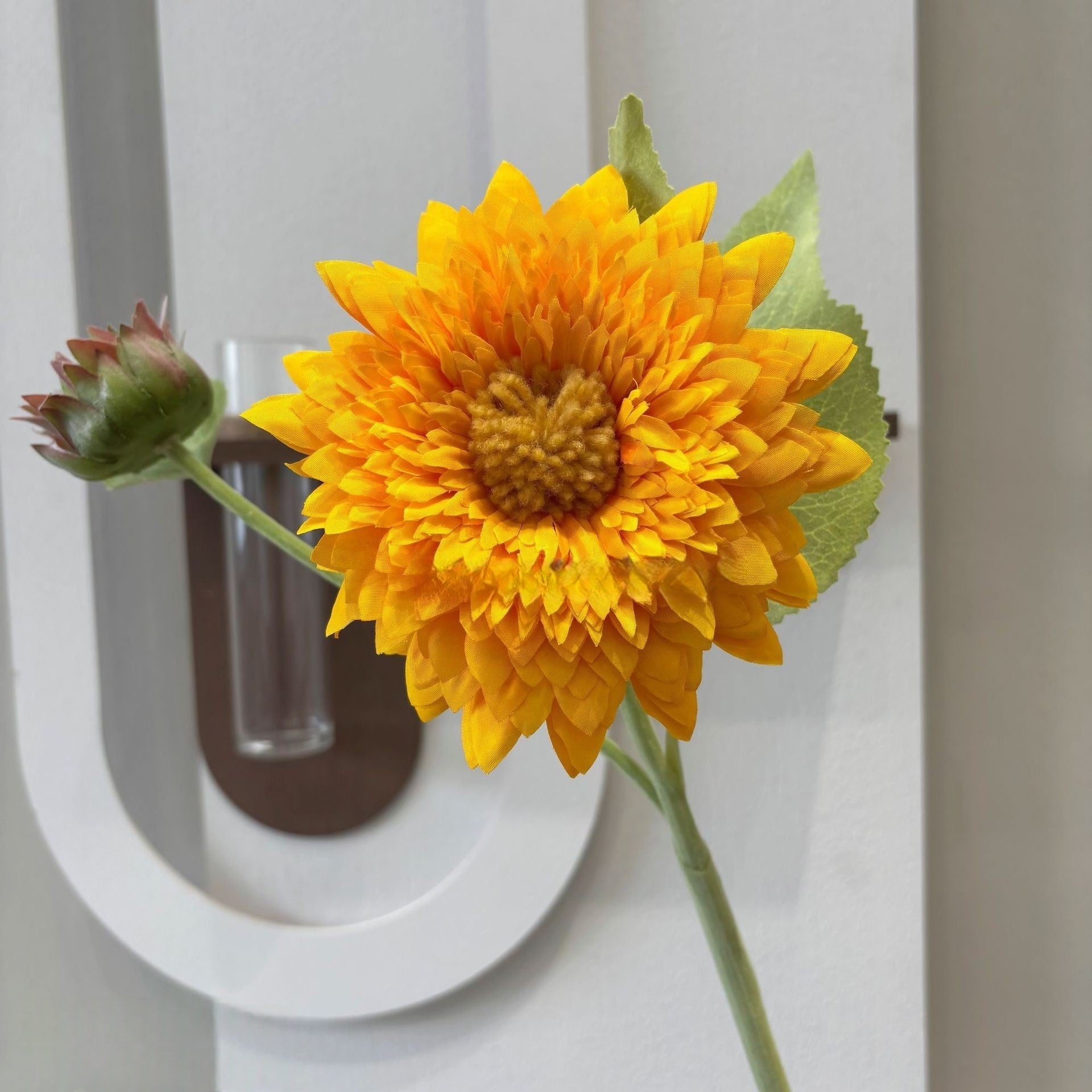 Rustic Teddy Sunflower – Artificial Flower with Plush Texture for Cozy Cottage or Boho Style FS-1029