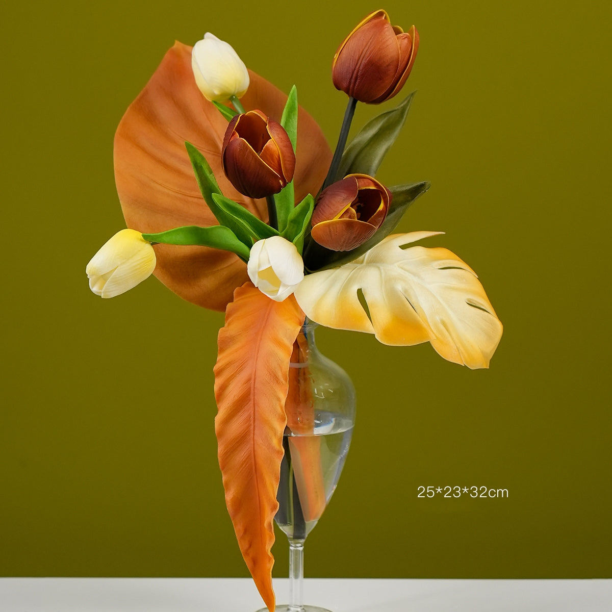 Modern Artistic Faux Floral Arrangement | Luxury Designer Artificial Flowers for Home, Hotel & Event Display VB-213 (Without Vase)