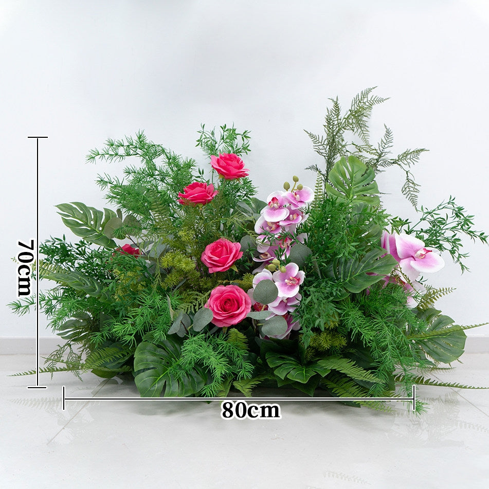 ValarFlower Tropical Garden Artificial Floral Arrangement Set, Wedding Welcome Sign Flowers, Table Centerpiece & Event Backdrop Decor FA-348