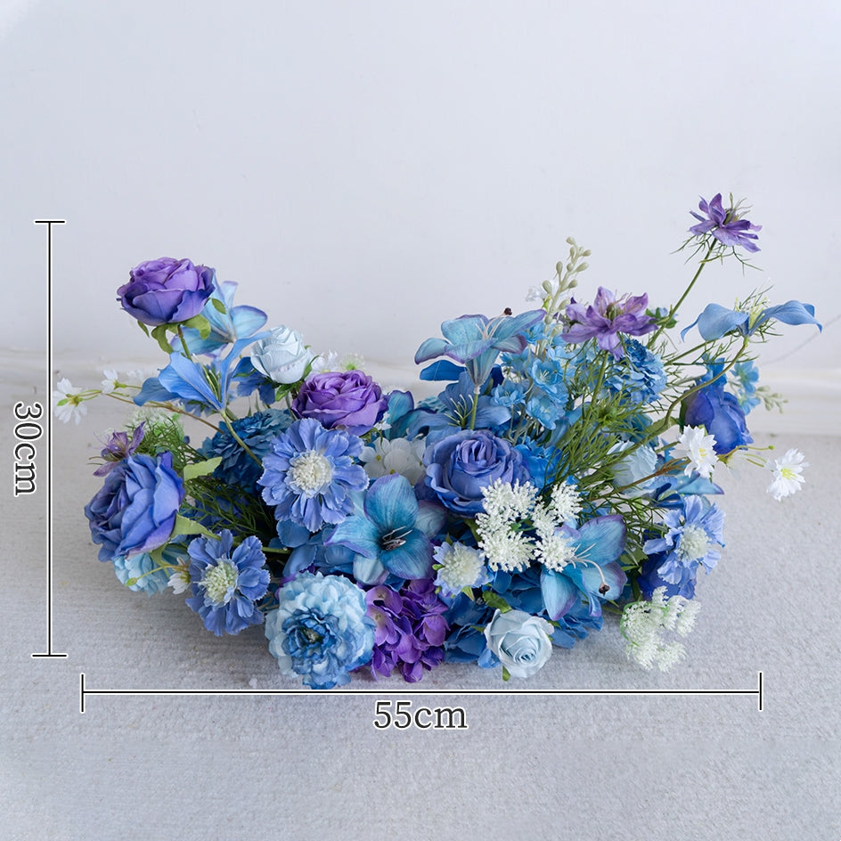 Valar Flower Royal Blue Faux Floral Wall Set – Elegant Wedding & Event Backdrop Decor FA-274