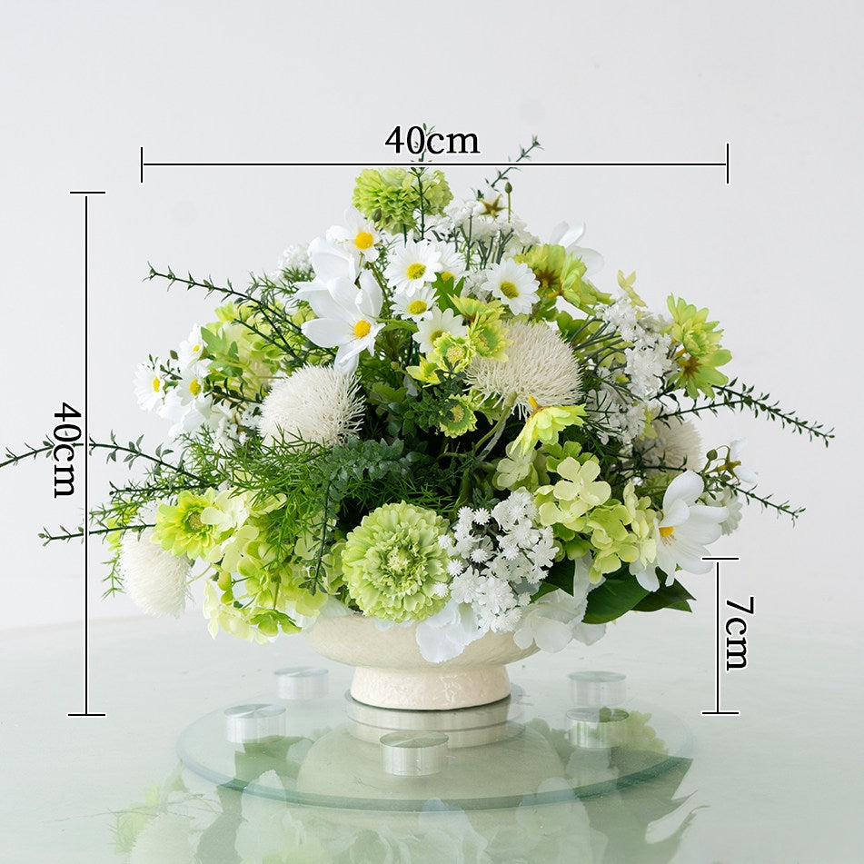 ValarFlower Artificial Floral Table Centerpiece, Wedding Reception Flower Arrangement, Faux Table Decor for Ceremony, Party & Home TF-125