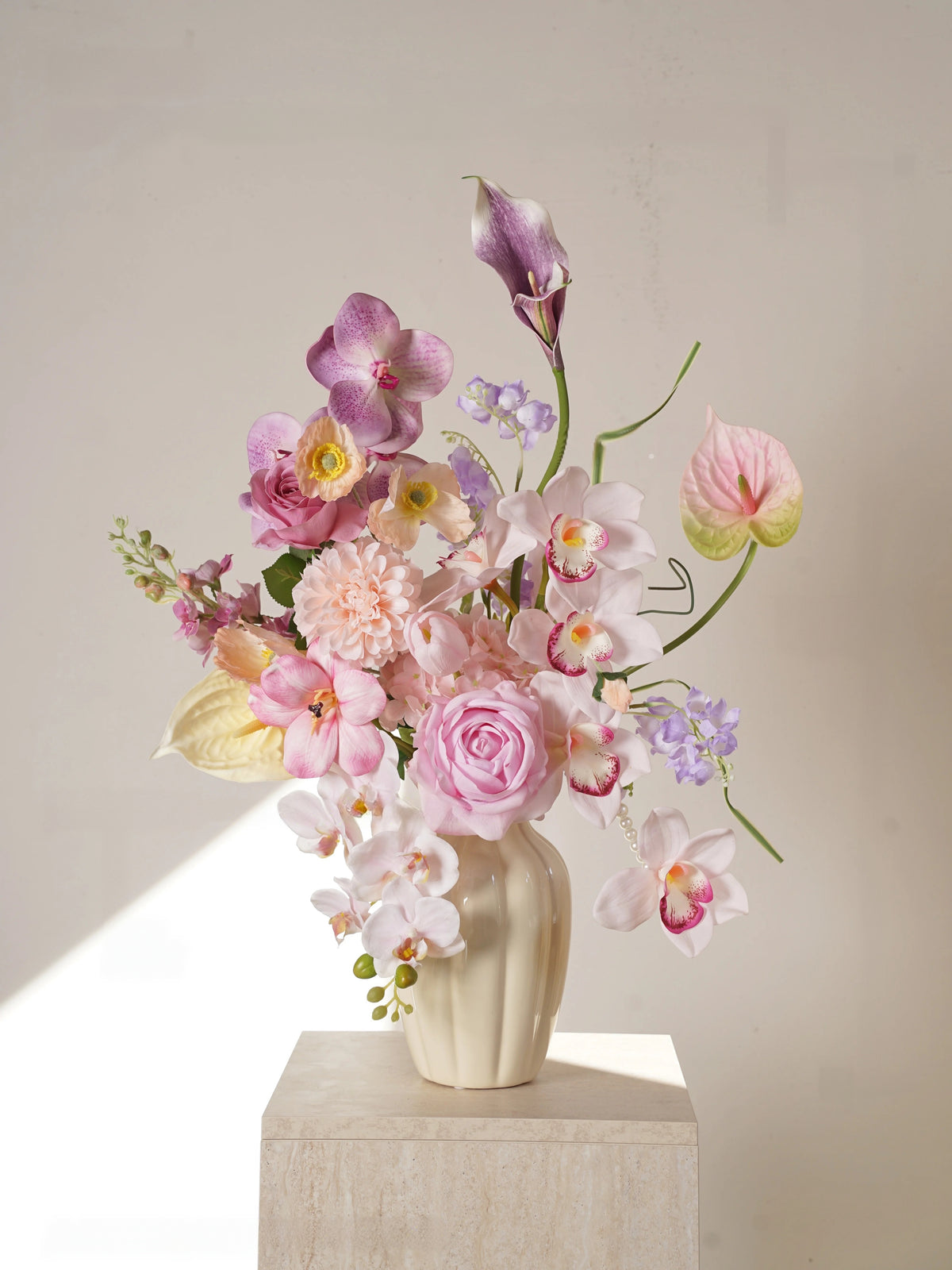 Elegantes Blumenstrauß-Arrangement mit Herbstmotiv | Luxuriöse Kunstblumen für Hochzeiten und Inneneinrichtung VB-113 (ohne Vase)