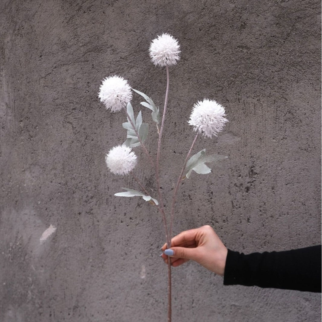 4-Head Allium Faux Flower – Modern Pom Pom Decorative Stem FS-1042