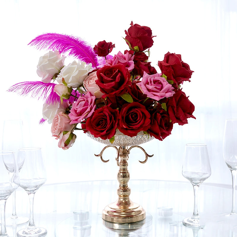 Elegant Floral Ball Table Centerpiece for Weddings and Events With Feathers TF-104