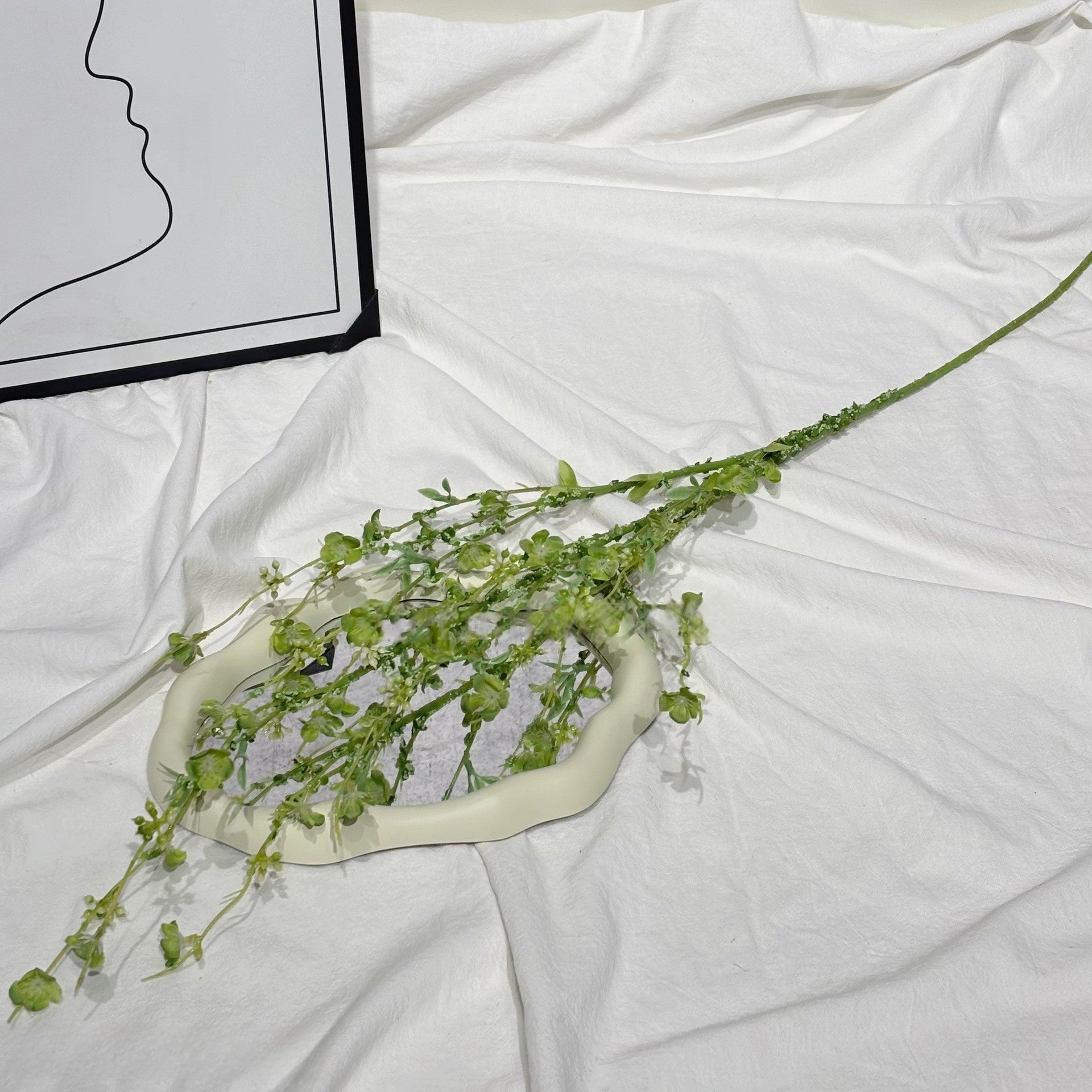 Faux Mini Blossom Willow Stem – Whimsical Snowy Bloom for Floral Arrangements FS-1051