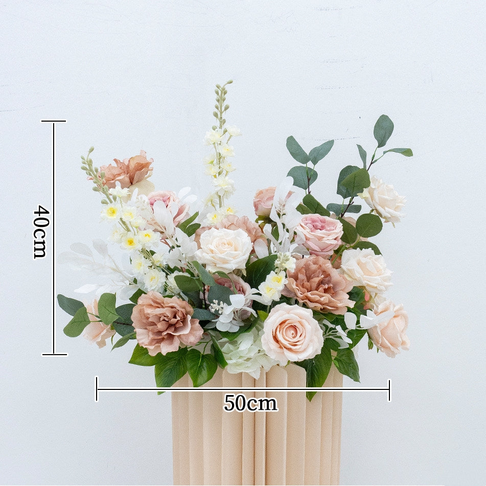 Valar Flower Champagne & Blush Faux Floral Arch Arrangement Set for Wedding Decor FA-320