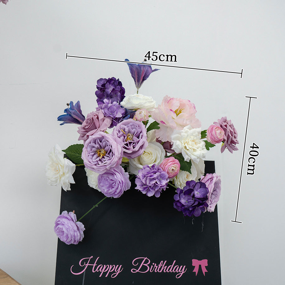 Valar Flower Elegant Purple Artificial Flower Set – Faux Floral Decoration for Birthday, Wedding & Event Backdrop FA-284