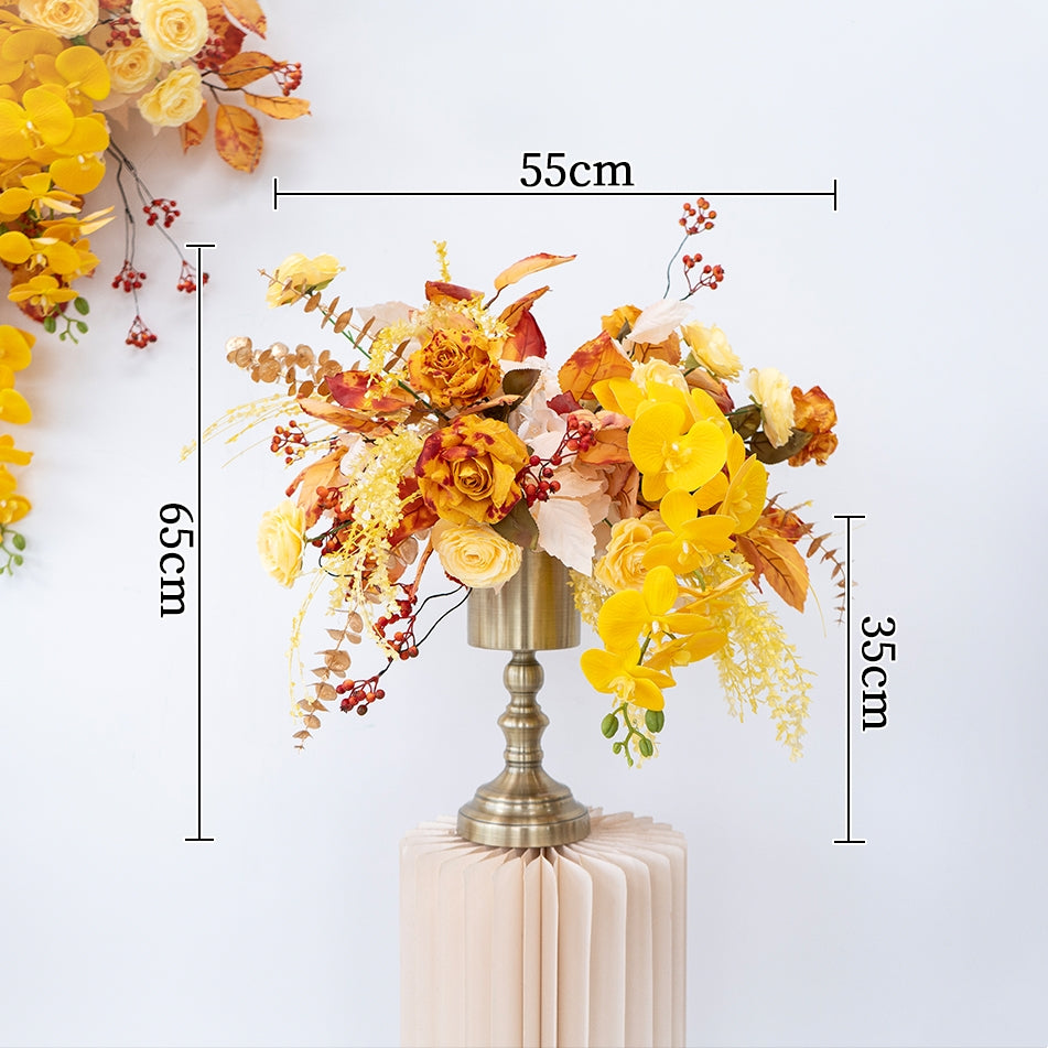 Valar Flower Warm Autumn Yellow Artificial Flower Hanging Set for Ceremony, Reception & Home Decor FA-306