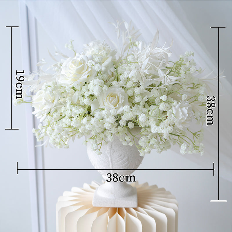 Zeitlose weiße Kunstblumenkollektion – Eleganter Hochzeitshintergrund und Dekoration für den Empfangsbereich FA-248