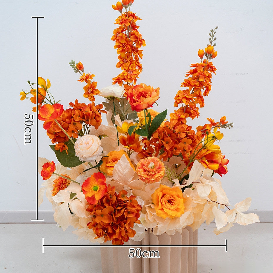 ValarFlower Orange Artificial Floral Installation Set, Wedding Ceremony Backdrop Decor FA-364
