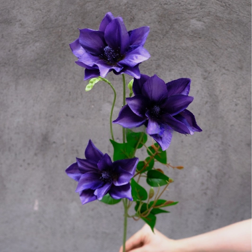 Purple Faux Flower Stem | Elegant Single Bloom for Home Decor Display FS-1004A