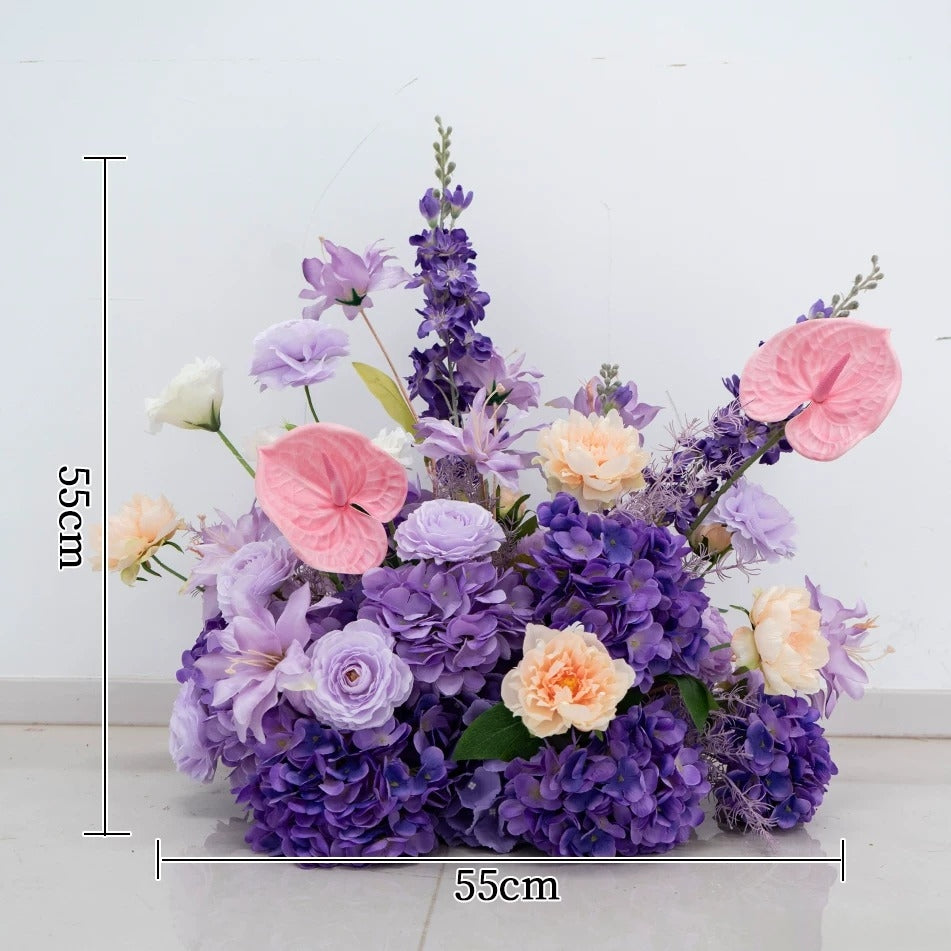 ValarFlower Purple Peach Artificial Floral Installation Set, Wedding Ceremony Backdrop Decor FA-370
