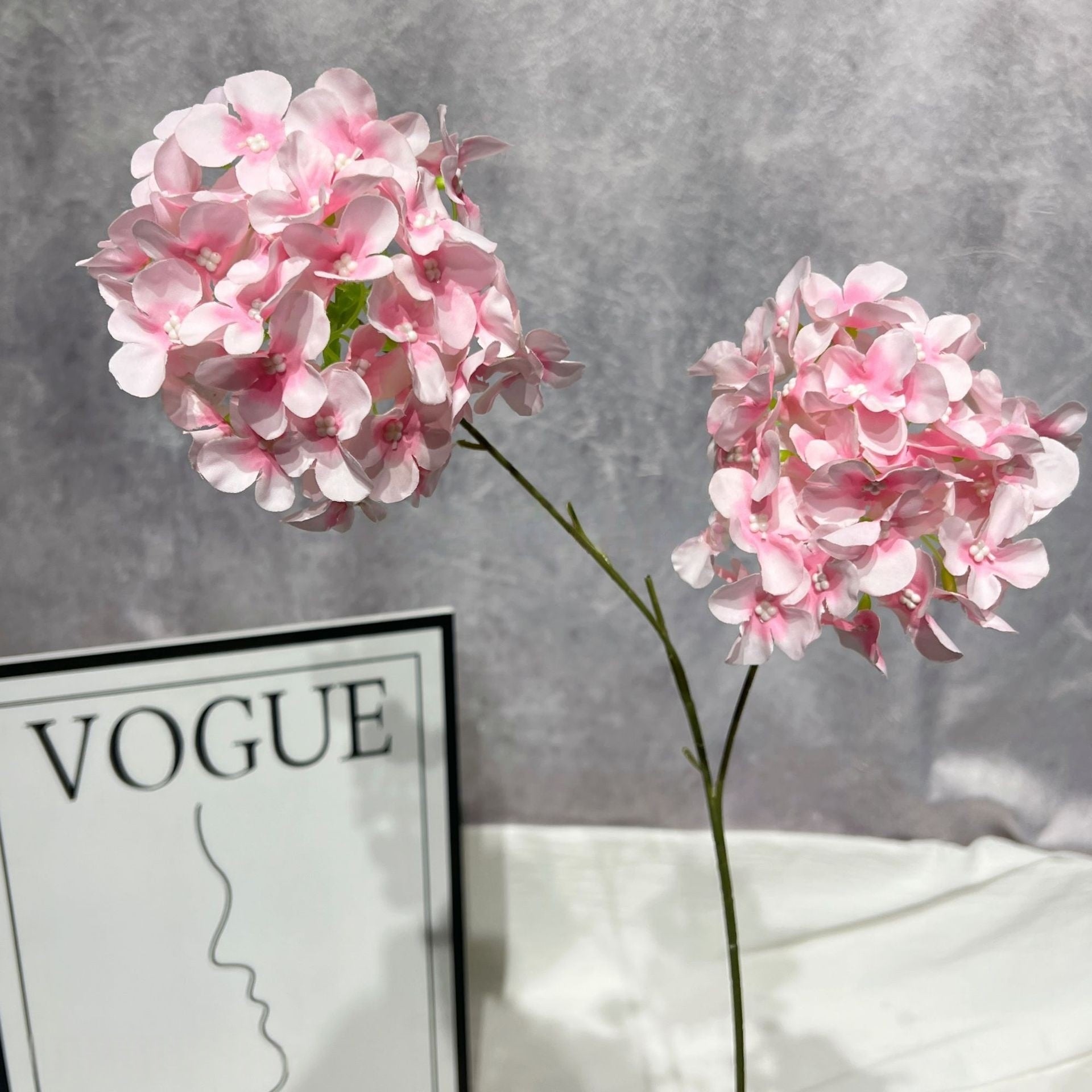 Valar Flower Artificial Hydrangea Stems – Double Head Real Touch Silk Flowers for Home & Wedding Decor FS-1067